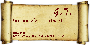 Gelencsér Tibold névjegykártya